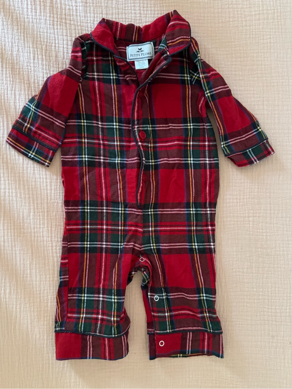 Petite Plume Red Plaid Cotton Kids Bodysuit